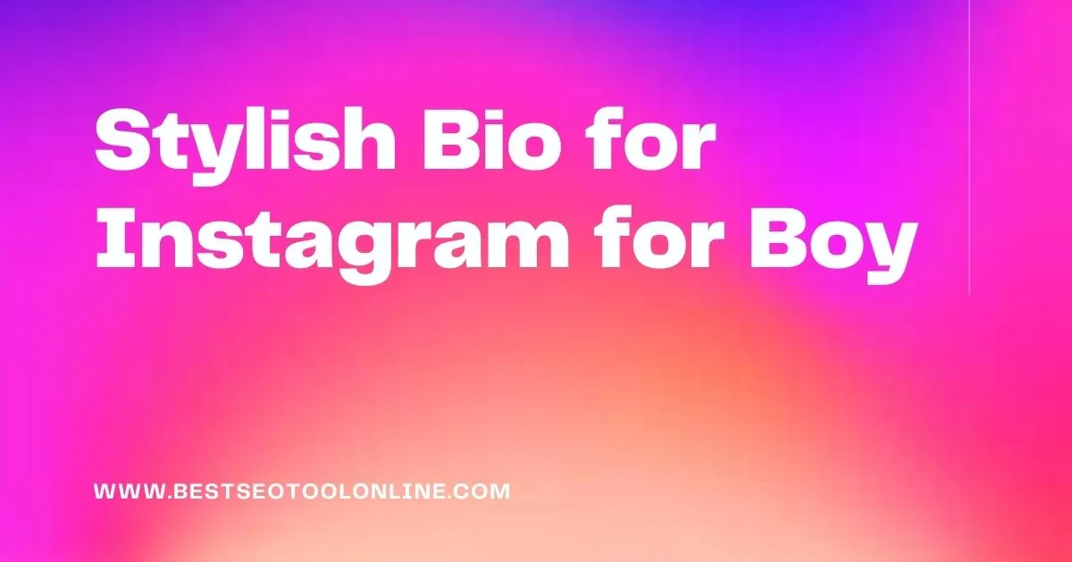 Stylish Bio for Instagram for Boy